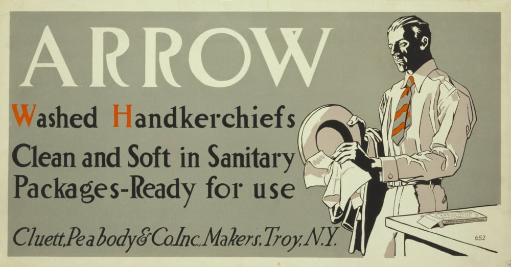Arrow Washed Hankerchiefs 1920s 2 Canvas Art - Edward Penfield (18 x 24)