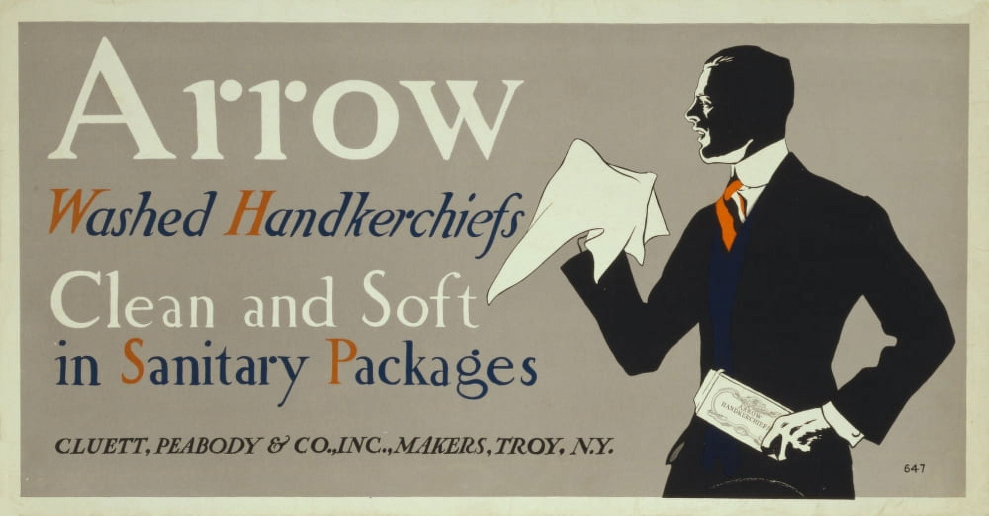 Arrow Washed Hankerchiefs 1920s Canvas Art - Edward Penfield (18 x 24)