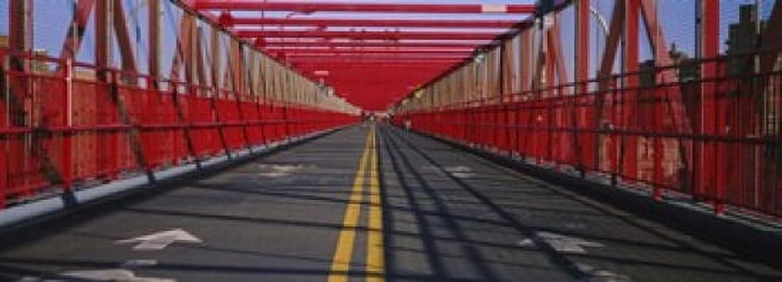 Arrow signs on a bridge Williamsburg Bridge New York City New York State USA Canvas Art - Panoramic Images (18 x 7)