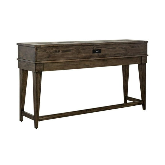 Liberty Furniture Arrowcreek Console Bar Table in Weathered Stone