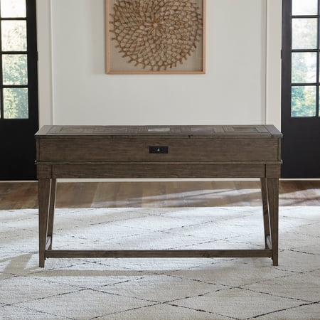 Liberty Furniture Arrowcreek Console Bar Table in Weathered Stone
