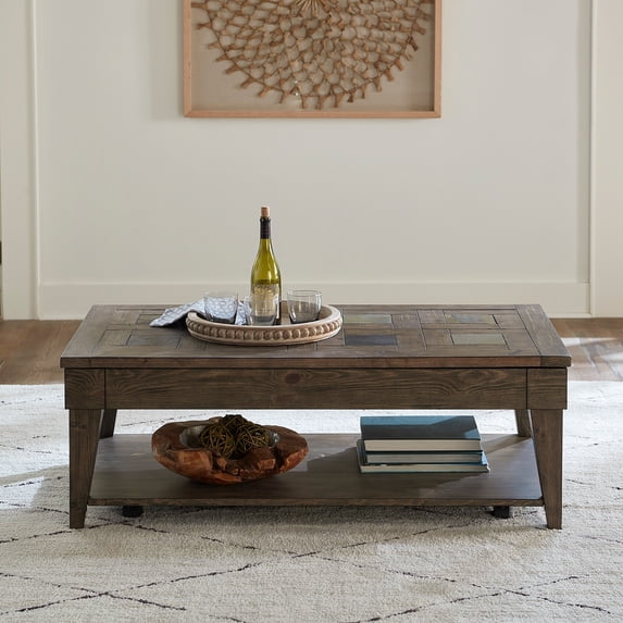Liberty Furniture Arrowcreek Lift-Top Cocktail Table in Weathered Stone