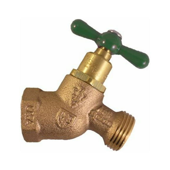 Arrowhead Brass 363LF No-Kink Hose Bibb With Vacuum Breaker, Lead-Free, 3/4 FIP x 3/4 In. Hose Thread - Quantity 12