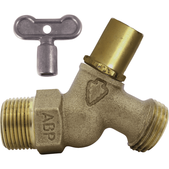Arrowhead Brass No-Kink Loose Key Lead Free Hose Bibb - Pack of 2  Garden & Landscape Use, Standard Connection