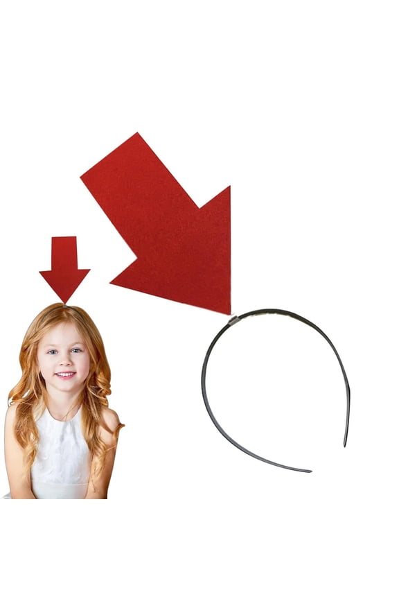 Arrowhead Headband, Quirky 3D Red Arrow Headband for Short People Prevention, Novelty Detachable Exclamation Symbol Hair Band Party Accessory