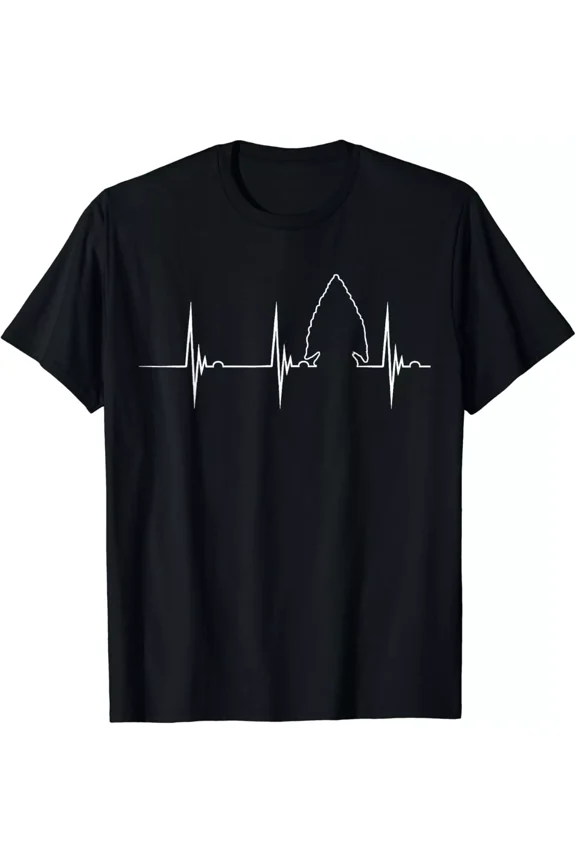 Arrowhead Hunting Heartbeat EKG Pulse Hunter Flint Knapping Gift Unisex T-Shirt
