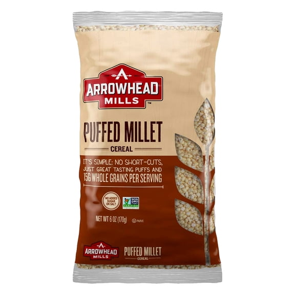 Arrowhead Mills Cereal, Puffed Millet, 6 oz. Bag (Pack of 12)