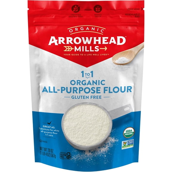Arrowhead Mills Organic All Purpose Flour Gluten Free 20 oz Pack of 4