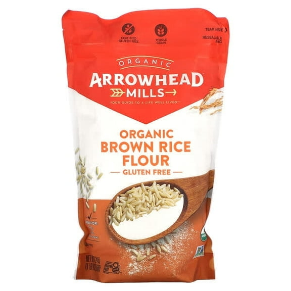 Arrowhead Mills Organic Brown Rice Flour Gluten Free, 24 oz Pack of 3