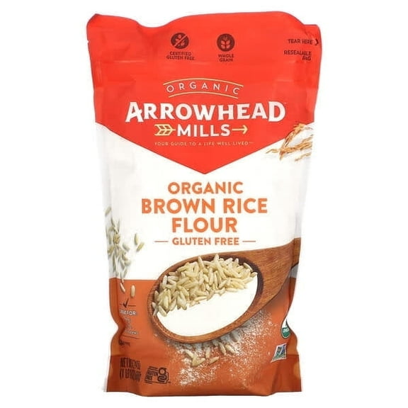 Arrowhead Mills Organic Brown Rice Flour, Gluten Free, 24 oz Pack of 4