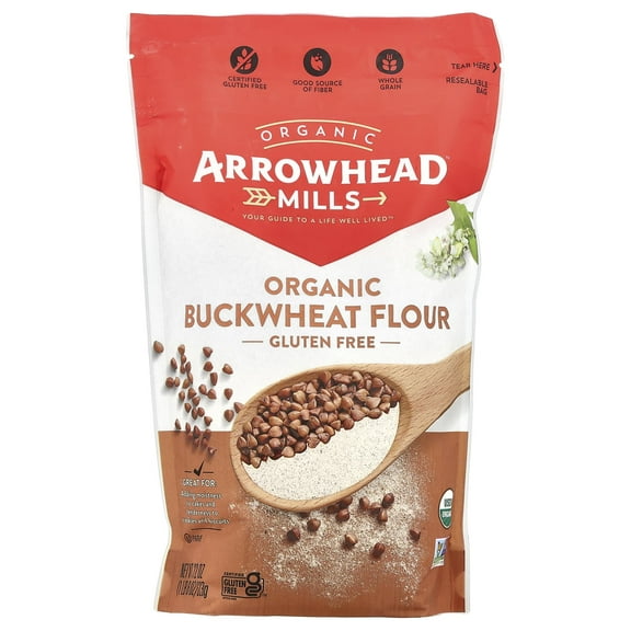 Arrowhead Mills, Organic Buckwheat Flour, Gluten Free, 22 oz Pack of 4