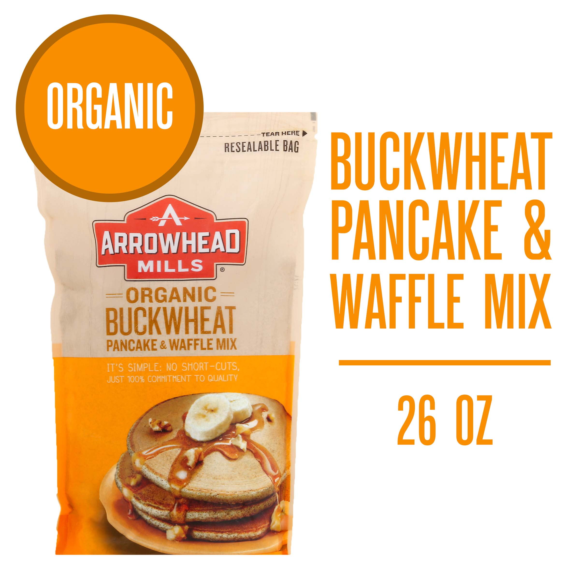 Arrowhead Mills Organic Buckwheat Pancake and Waffle Mix, 26 Oz Bag