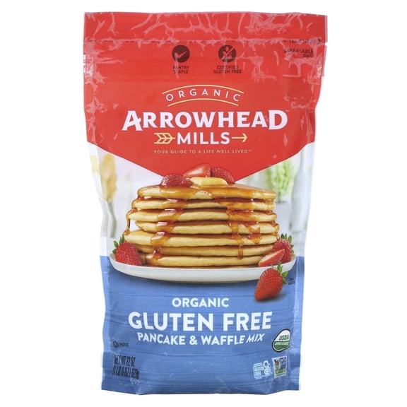 Arrowhead Mills, Organic Gluten Free Pancake & Waffle Mix, 1 lb 6 oz (623 g) Pack of 2