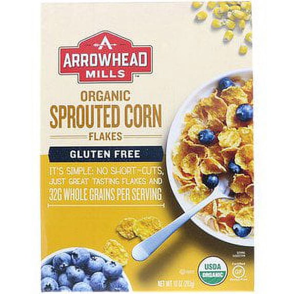 Arrowhead Mills, Organic Gluten Free, Sprouted Corn Flakes, 10 oz (pack of 6)
