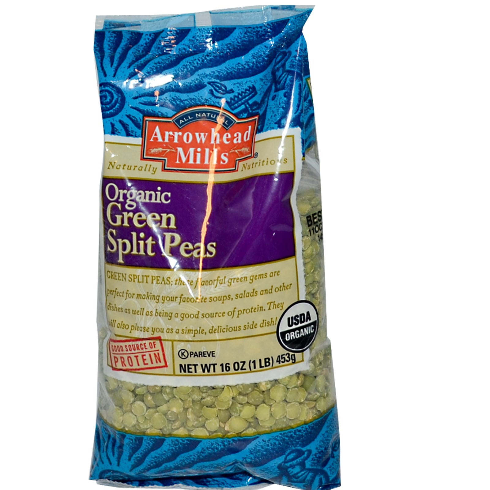 Arrowhead Mills Organic Green Split Peas, 16oz