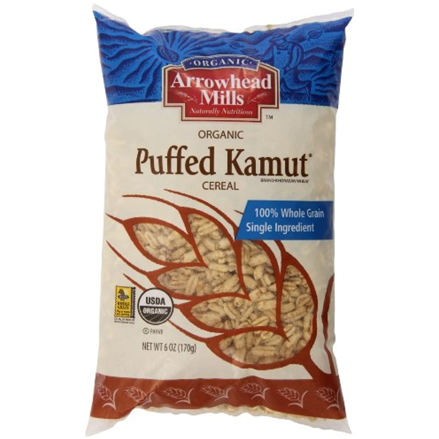 Arrowhead Mills Organic Kamut Cereal, Puffed, 6 Ounce
