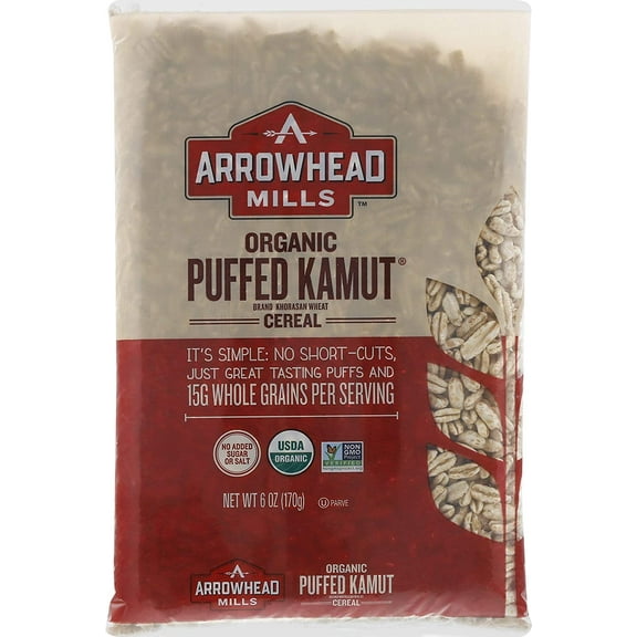 Arrowhead Mills Organic Puffed Kamut Cereal 6 oz. (Pack of 3)