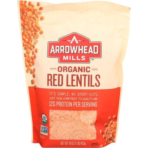 Arrowhead Mills Organic Red Lentils, 16 oz Pack Of 6