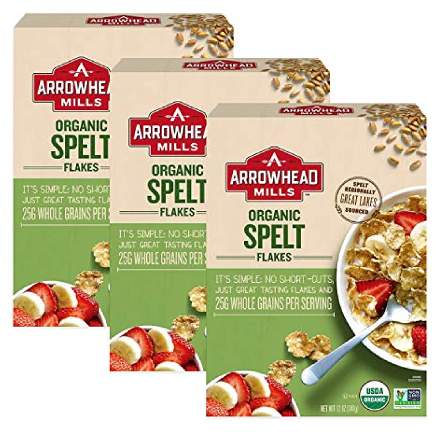 Arrowhead Mills Organic Spelt Flakes Cereal (3X12 Oz.)