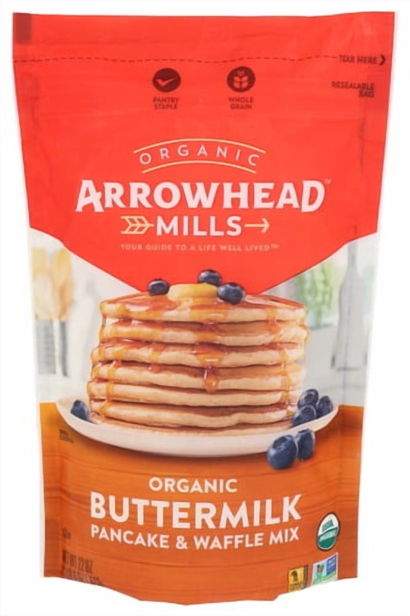 Arrowhead Mills Pancake Mix Buttermilk Organic 22 oz (Pack of 6)