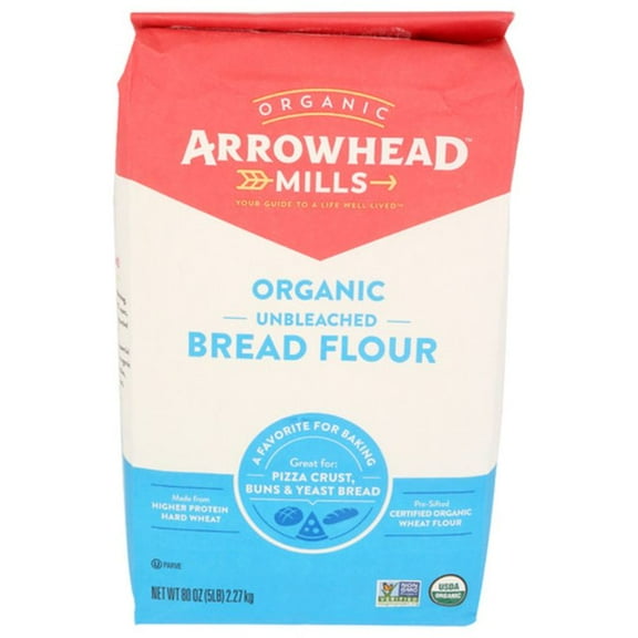 2X - Arrowhead Mills Unbleached Bread Flour Organic 80 oz