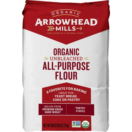 Arrowhead Mills Unbleached Organic All Purpose Flour, 5 lb Bag