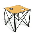 thumbnail image 1 of ARROWHEAD OUTDOOR 26” (66cm) Heavy-Duty Portable Camping Folding Table, 2 Cup Holders, Compact, Square, Carrying Case Included, Steel Frame, High-Grade 600D Canvas, USA-Based Support (Tan), 1 of 7