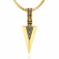 thumbnail image 1 of Arrowhead Pendant Necklace Stainless Steel Spear Point Jewelry for Men, 1 of 1