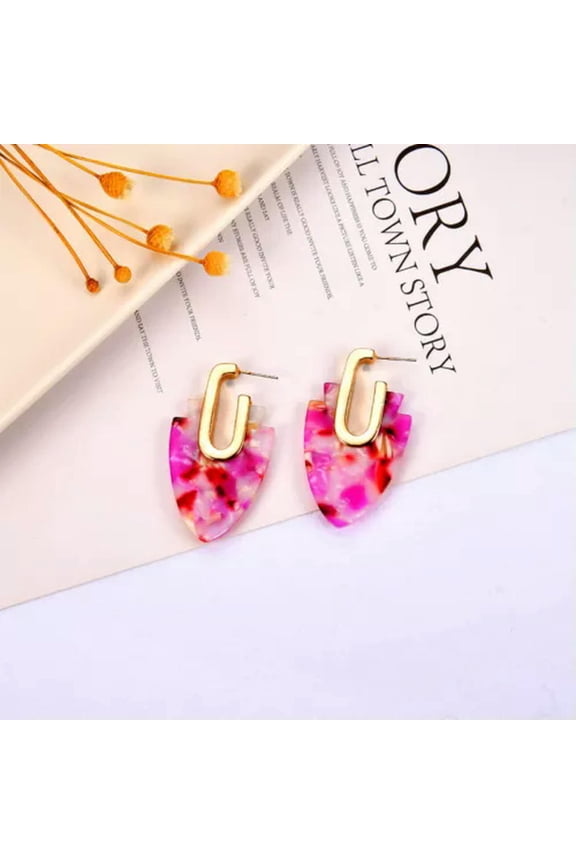 Arrowhead Shape Acrylic Resin Statement Hoop Earrings Women 2019 Spring Jewelry