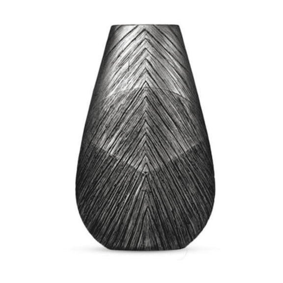 Aria Home 18" Gray Polyresin Textured Vase - Modern Home Decor