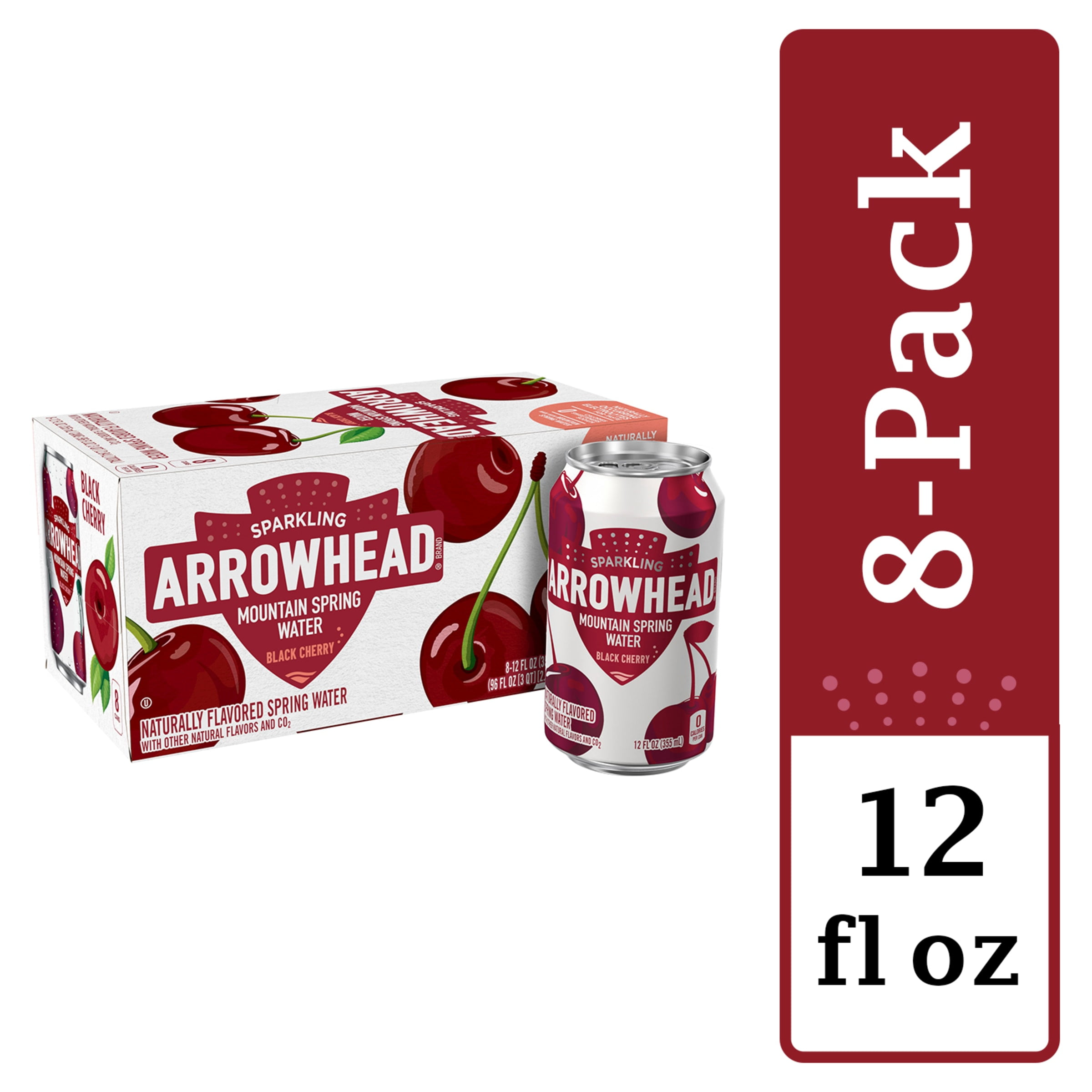 Arrowhead Sparkling Water, Black Cherry, 12 oz. Cans (8 Count