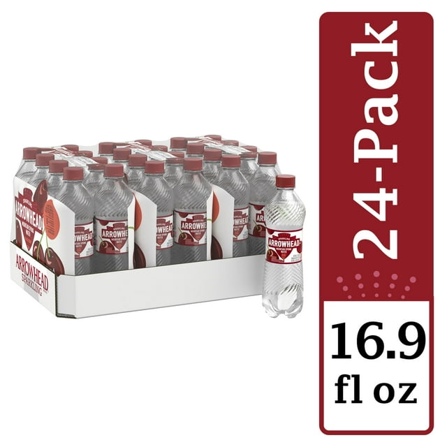 Arrowhead Sparkling Water, Black Cherry, 16.9 oz. Bottles (24 Count)