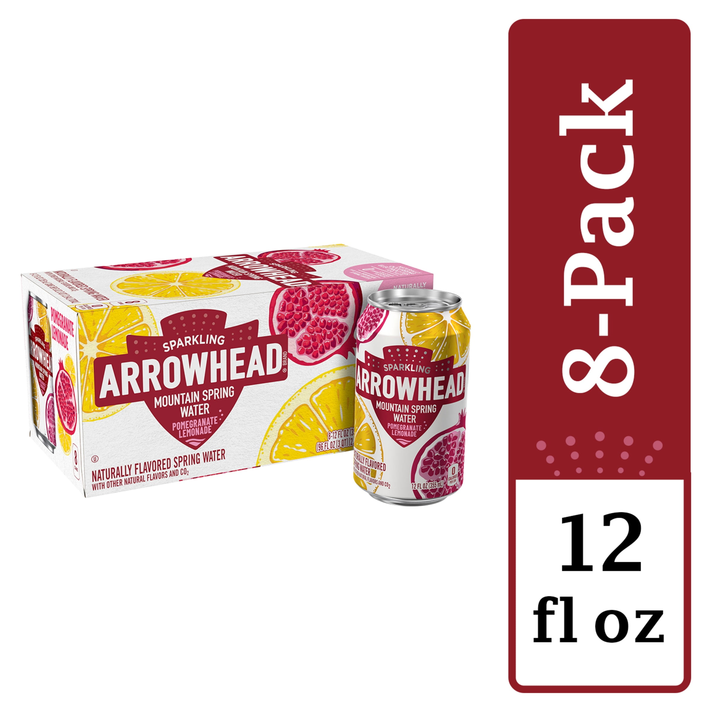 Arrowhead Sparkling Water, Pomegranate Lemonade, 12 oz. Cans (8 Count