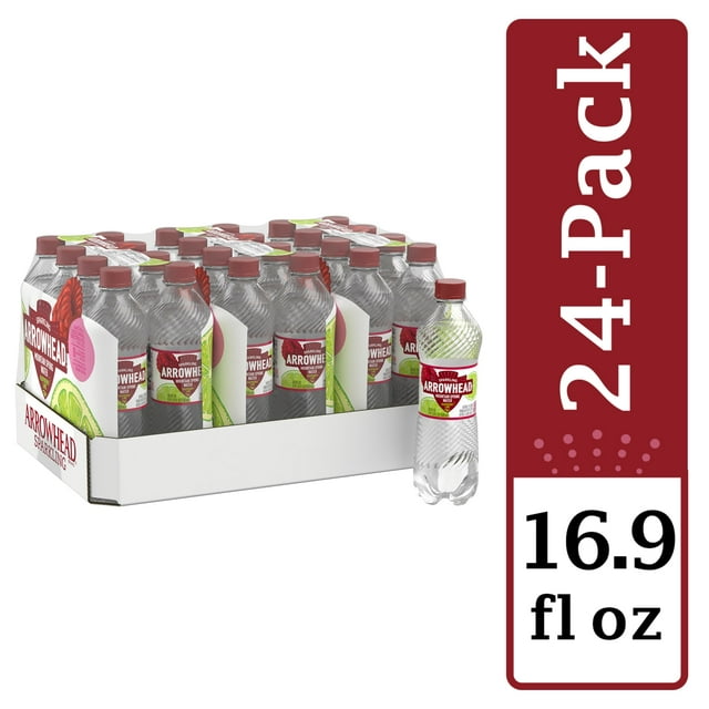 Arrowhead Sparkling Water, Raspberry Lime, 16.9 oz. Bottles (24 Count)