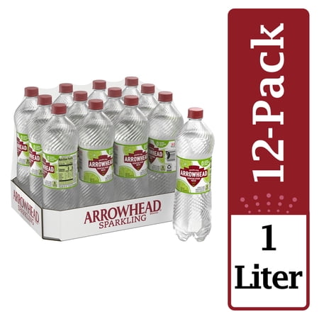 Arrowhead Sparkling Water, Zesty Lime, 33.8 oz. Bottles (Pack of 12)