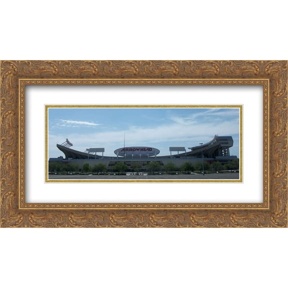 Arrowhead Stadium 2x Matted 24x14 Gold Ornate Framed Art Print from the Stadium Series