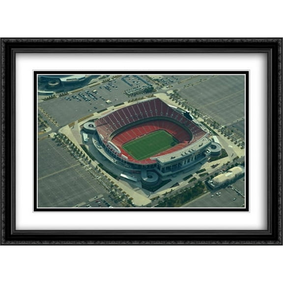 Arrowhead Stadium 2x Matted 38x28 Large Black Ornate Framed Art Print from the Stadium Series