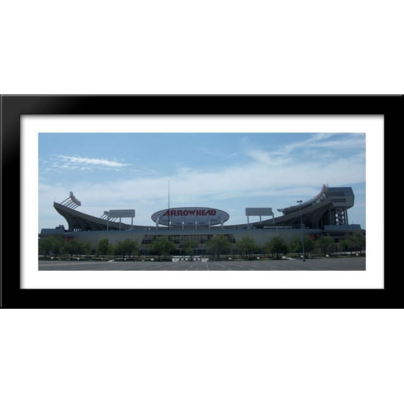 Arrowhead Stadium 40x20 Large Black Wood Framed Print Art - Home of the Kansas City Chiefs