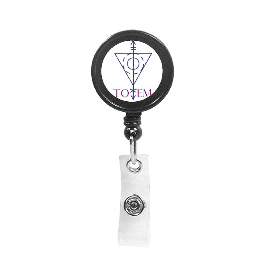 Arrowhead Triangular Totem Circle Retractable Keychain Badge Holder ID Badge