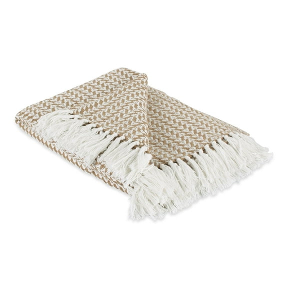 Arrowhead Woven Throw, 50x60" with 3" Fringe, Stone, 1 Piece