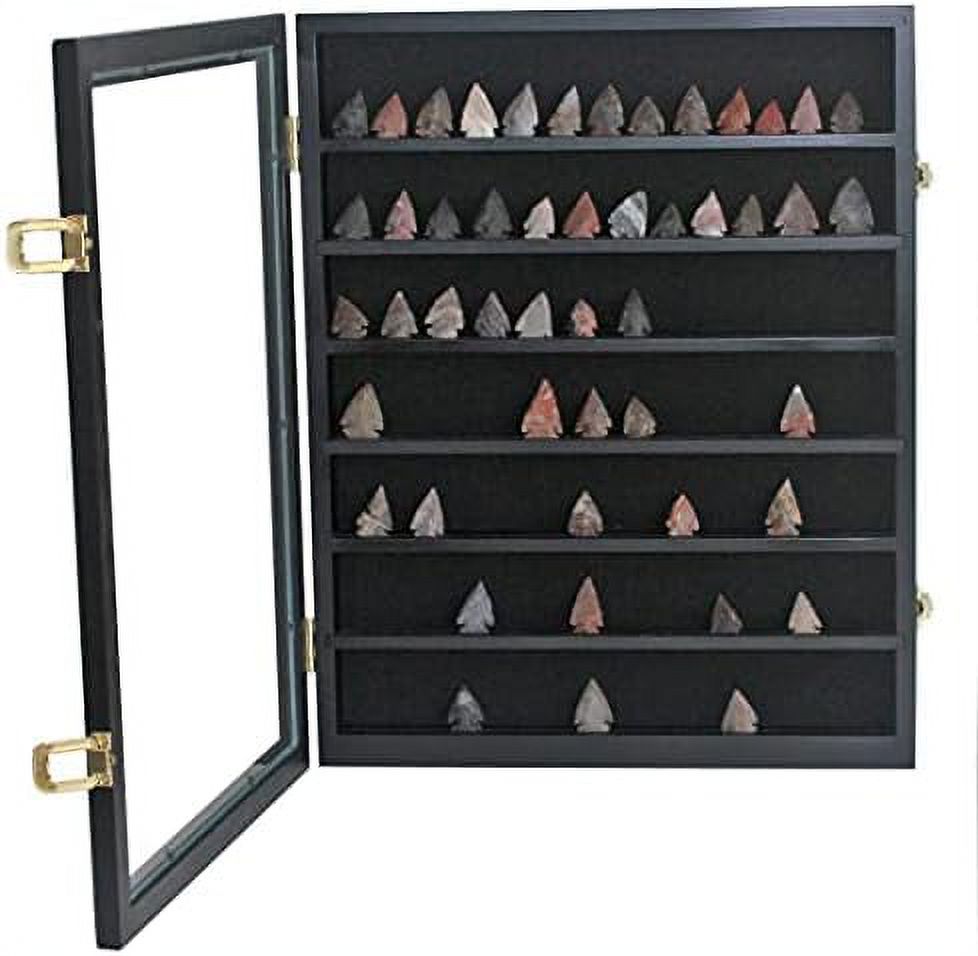 Arrowheads Display Case Knife Box 17.5" H X 14" W X 1.75" D For