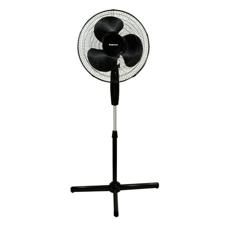Impress - 16" Oscillating Stand Fan - Black