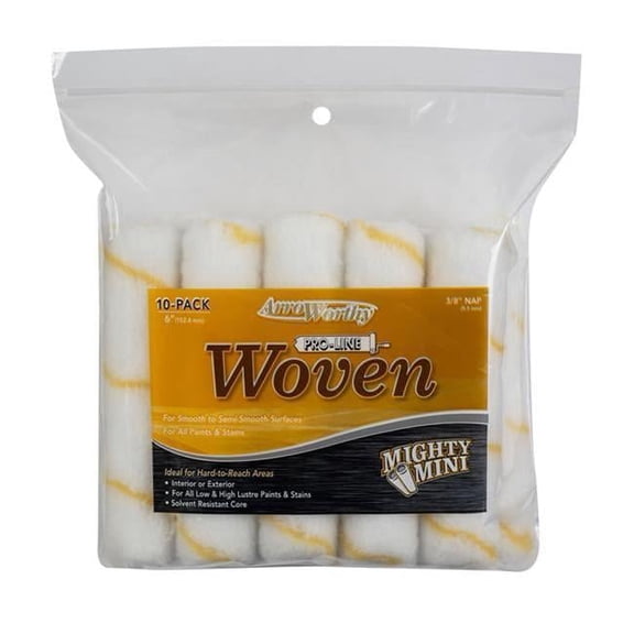 Arroworthy 1001966 0.38 x 6.5 in. Pro-Line Mighty Mini Fabric Mini Paint Roller Cover - Pack of 10