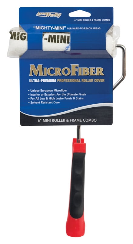 ArroWorthy 6 in. Microfiber Mini Paint Roller Frame with Plastic Handle