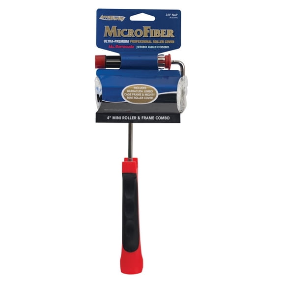 Arroworthy 4 in. W Jumbo Mini Paint Roller Frame and Cover Threaded End