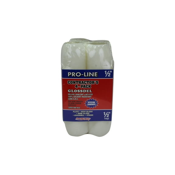 Arroworthy 9FGL4-4PK White Lintless Roller Cover, 9" x 1/2", 4 Pack