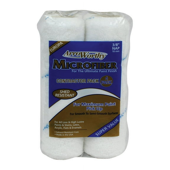 Arroworthy 9MFR3-4PK Microfiber Roller, 9" x 3/8"