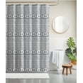 thumbnail image 1 of Arrows And Shapes Black Onyx Polyester Canvas Shower Curtain, 1 of 6