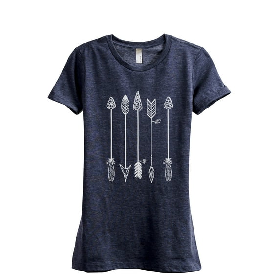 Arrows Antiquity Women's Fashion Relaxed T-Shirt Tee Heather Navy Medium