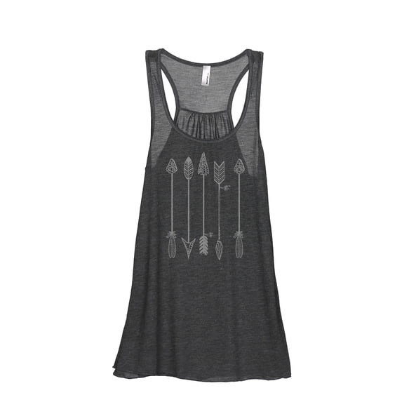 Arrows Antiquity Women's Fashion Sleeveless Flowy Racerback Workout Yoga Tank Top Charcoal Grey 2X-Large